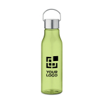 Botella reciclada RPET antifugas de colores llamativos 600ml color verde lima transparente vista de impresión