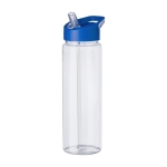 Botella deportiva de plástico reciclado con pajita plegable 750ml color azul segunda vista