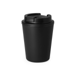 Vaso takeaway de plástico reciclado de doble pared de 300ml color negro primera vista