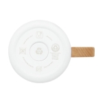 Taza de acero reciclado con aislamiento y mango de madera 360ml color blanco tercera vista