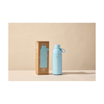 Botella termo de acero y plástico reciclado 500ml Ocean Bottle color azul pastel segunda vista con caja