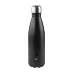 Botella de acero inoxidable reciclado con tapón plateado 750ml color negro vista detalle