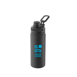 Botella de aluminio con asa de transporte y tapón de plástico 570ml vista principal