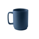 Taza de cerámica con acabado mate y asa grande rectangular 330ml color azul primera vista