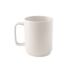 Taza de cerámica con acabado mate y asa grande rectangular 330ml color blanco roto primera vista
