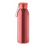Botella de acero inoxidable con tapa con asa de silicona a juego 650ml color rojo cuarta vista