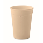 Vaso de plástico reciclado reutilizable de pared simple 250ml color beige