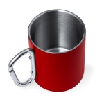 Taza doble pared de acero inoxidable con asa de mosquetón 300ml tercera vista