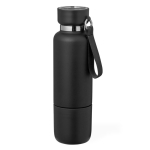 Termo acero inox de 500ml con vaso de 300ml y asa de transporte color negro primera vista