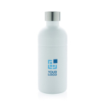 Botella de acero inoxidable reciclado con sistema antifugas 800ml color blanco vista de impresión