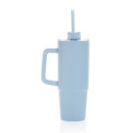 Vaso térmico de plástico reciclado con tapa de 3 posiciones 750ml color azul marino cuarta vista
