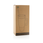 Vaso térmico de plástico reciclado con tapa de 3 posiciones 750ml color azul marino