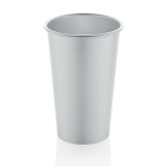 Vaso de aluminio reciclado con pared simple para bebidas 450ml color plateado