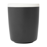 Taza de cerámica con acabado exterior mate e interior blanco 310ml color negro segunda vista frontal