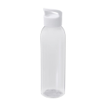 Botella transparente de plástico reciclado con asa en la tapa 650ml color blanco segunda vista