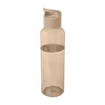 Botella transparente de plástico reciclado con asa en la tapa 650ml