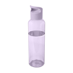 Botella transparente de plástico reciclado con asa en la tapa 650ml