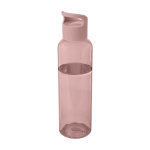 Botella transparente de plástico reciclado con asa en la tapa 650ml