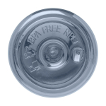 Botella transparente de plástico reciclado con asa en la tapa 650ml tercera vista