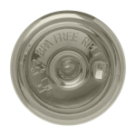 Botella transparente de plástico reciclado con asa en la tapa 650ml tercera vista