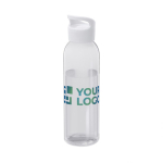 Botella transparente de plástico reciclado con asa en la tapa 650ml vista principal