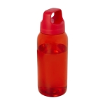 Botella de plástico reciclado para la oficina con asa ancha 500ml color rojo