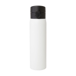 Termo de acero inoxidable reciclado con apertura de botón 450ml color blanco segunda vista frontal