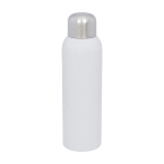 Botella grande de acero inoxidable reciclado con tapa a rosca 820ml color blanco