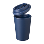 Vaso de plástico con tapa de rosca y apertura para beber 350ml color azul marino cuarta vista