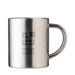Taza térmica de acero inoxidable con acabado plateado 250ml color plateado vista de impresión