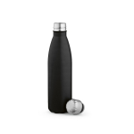 Botella de acero inoxidable reciclado con tapón antigoteo 500ml color negro segunda vista