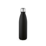 Botella de acero inoxidable reciclado con tapón antigoteo 500ml color negro vista trasera