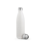Botella de acero inoxidable reciclado con tapón antigoteo 500ml color blanco segunda vista