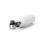 Botella de acero inoxidable reciclado con tapón antigoteo 500ml color blanco tercera vista