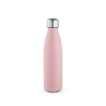 Botella de acero inoxidable reciclado con tapón antigoteo 500ml color rosa vista frontal