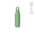 Botella de acero inoxidable reciclado con tapón antigoteo 500ml color verde pastel
