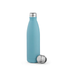 Botella de acero inoxidable reciclado con tapón antigoteo 500ml color azul claro segunda vista