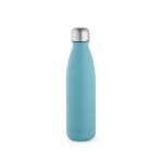 Botella de acero inoxidable reciclado con tapón antigoteo 500ml color azul claro vista frontal