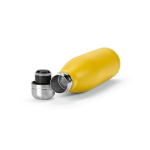 Botella de acero inoxidable reciclado con tapón antigoteo 500ml color amarillo oscuro tercera vista