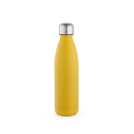 Botella de acero inoxidable reciclado con tapón antigoteo 500ml color amarillo oscuro vista frontal