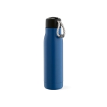 Botella de acero inoxidable reciclado con asa de cuerda 540ml color azul