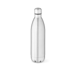 Botella térmica corporativa de acero inoxidable reciclado brillante 1L color plateado