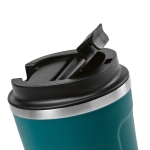 Vaso térmico sostenible de acero inoxidable reciclado de 400ml color azul petróleo cuarta vista