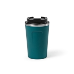 Vaso térmico sostenible de acero inoxidable reciclado de 400ml color azul petróleo vista frontal