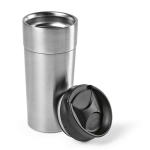 Vaso térmico de acero inoxidable reciclado con tapa deslizante 410ml color plateado tercera vista