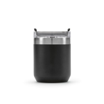 Taza de acero inoxidable reciclado con tapa giratoria 350ml color negro vista frontal
