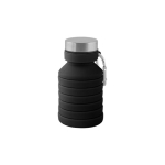 Botella de silicona con cuerpo plegable y tapón de metal 500ml color negro segunda vista