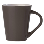 Taza de cerámica con asa triangular en colores hecha en EU 270ml color gris cuarta vista