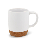 Tazas con logo de colores con detalle de corcho en la base 250ml color blanco