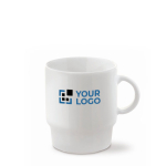 Taza de porcelana blanca apilable hecha en EU 250ml vista principal